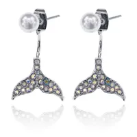 Серьги Русалка с жемчугом 1G0273