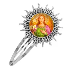 Заколка металлическая, цвет серебро, Архангел Михаил C1116045
