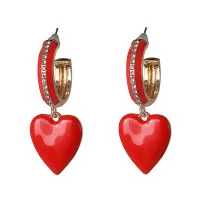 Серьги Сердце, 45х15х10мм, цвет красный 1G0344-1