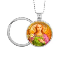 Кулон-брелок, цвет серебро, с цепочкой и кольцом, Архангел Михаил C1116054