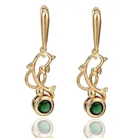 Серьги Дельфин с позолотой, 40х10х10мм 1G0402