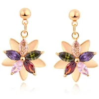 Серьги Цветок с позолотой, 15х10х10мм 1G0404