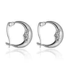 Серьги Полумесяц, 18х18мм, цвет серебряный 1G0409-2