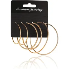 Набор серег-колец, цвет золотой 1G0411-1