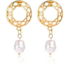 Серьги с барочным жемчугом, 40х20х10мм 1G0419