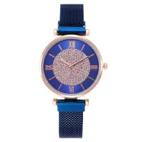 Наручные часы со стразами, цвет синий 1H0006-3
