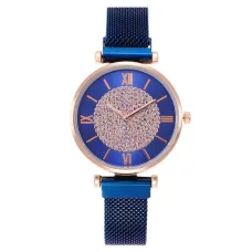 Наручные часы со стразами, цвет синий 1H0006-3