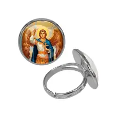 Кольцо металлическое, цвет серебро, Архангел Михаил C1117015