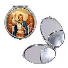 Круглое складное зеркало, цвет серебро, Архангел Михаил C1117016