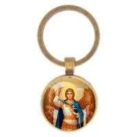 Круглый брелок, цвет бронза, Архангел Михаил C1117017