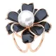 Зажим для платка Цветок, цвет черный 1J0001-1
