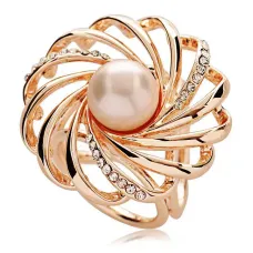 Зажим для платка Цветок с жемчугом 1J0003