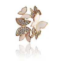 Зажим для платка Бабочка со стразами 1J0007