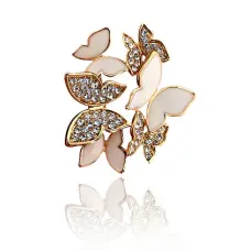 Зажим для платка Бабочка со стразами 1J0007