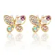 Серьги Бабочка со стразами 1L0001