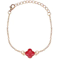Браслет Клевер, цвет красный 1L0003-2