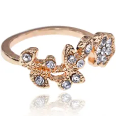 Кольцо Цветок, безразмерное, цвет золотой 1L0014-1