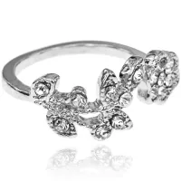 Кольцо Цветок, безразмерное, цвет серебряный 1L0014-2