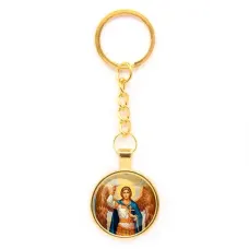 Круглый брелок, цвет золото, с цепочкой, Архангел Михаил C1117020