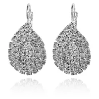 Серьги Капля со стразами 1L0033