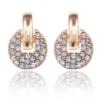 Серьги со стразами, цвет золотой 1L0035-1