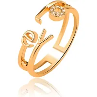 Безразмерное кольцо LOVE со стразами, 7мм 1L0069