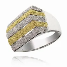 Кольцо, цвет серебряно-золотой, размер 16 UC001-16