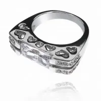 Кольцо с фианитом, размер 17 UC031-17