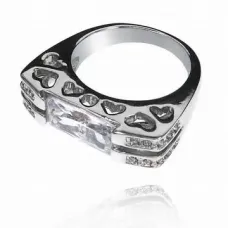 Кольцо с фианитом, размер 17 UC031-17