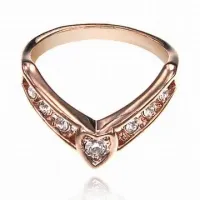 Кольцо Сердце со стразами Сваровски, размер 19 UC072-19