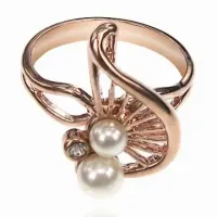 Кольцо со стразой Сваровски и жемчугом, размер 17 UC082-17