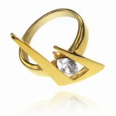 Кольцо Молния с кристаллом Сваровски, размер 17 UC085-17