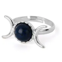 Безразмерное кольцо Полумесяц, лазурит KL213-04