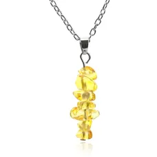 Кулон с камнем Цитрин на цепочке, 3,5х1см BJK291-05