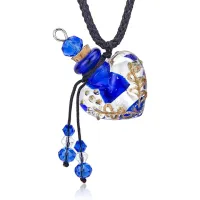 Аромамедальон Сердце на шнурке, цвет синий AM123-02