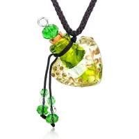 Аромамедальон Сердце на шнурке, цвет зеленый AM123-03