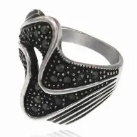 Кольцо Волна со стразами, размер 16 UC109-16