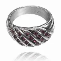 Кольцо с розовыми стразами Сваровски, размер 18 UC128-18