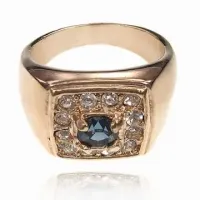 Кольцо со стразами и кристаллом Сваровски, размер 19 UC130-19