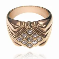 Кольцо Ромб со стразами, размер 18 UC135-18