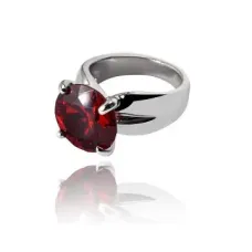 Кольцо с фианитом, родиевое покрытие, размер 18 UC137-18