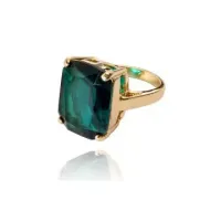 Кольцо с кристаллом, золотое покрытие 16К, размер 17 UC138-17