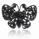 Безразмерное кольцо Бабочка со стразами, цвет черный UC140-B