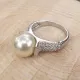 Кольцо с жемчугом и стразами Сваровски, размер 19 UC149