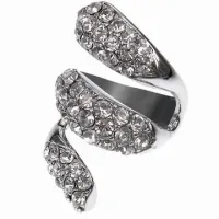 Кольцо со стразами Сваровски, цвет серебряный, размер 18 UC151-S