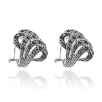 Серьги Волна со стразами UD214