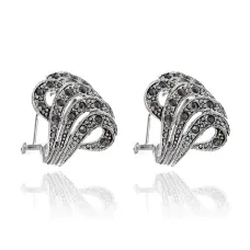 Серьги Волна со стразами UD214