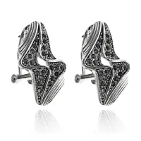 Серьги Молния со стразами UD215