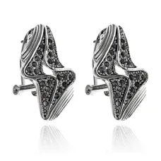 Серьги Молния со стразами UD215