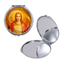 Круглое складное зеркало, цвет серебро, Архангел Михаил C1118016